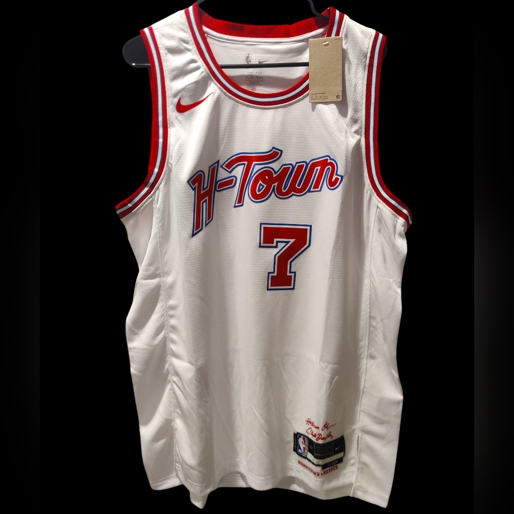 Nike NBA Kevin Durant #7 Red&White Houston Rockets Jersey City Edition Size XL